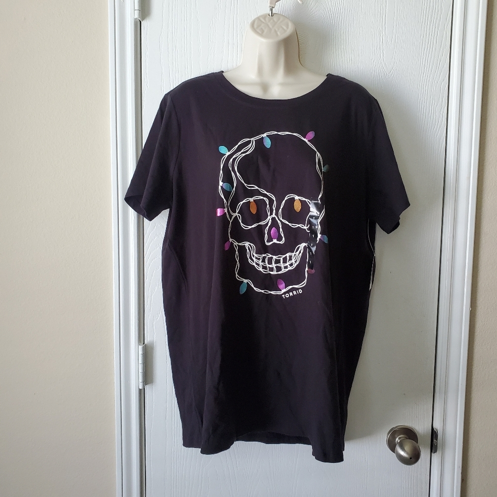 Torrid Black Skull Lights Tee